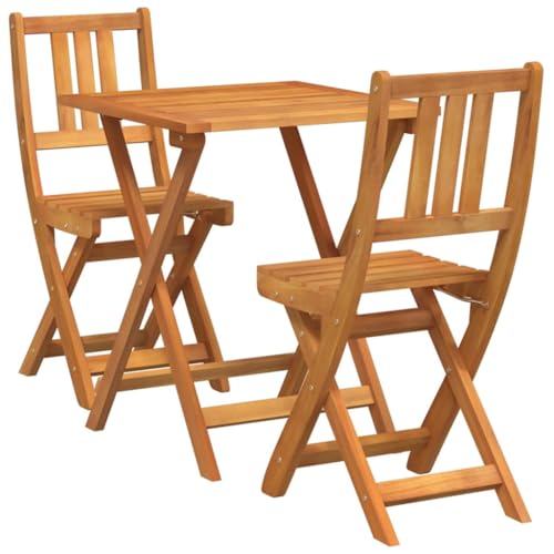 Solivagant Conjunto Bistro 3 pcs Aceite Natural Madera de Acacia Sólida,Marrón,15kg,4105509