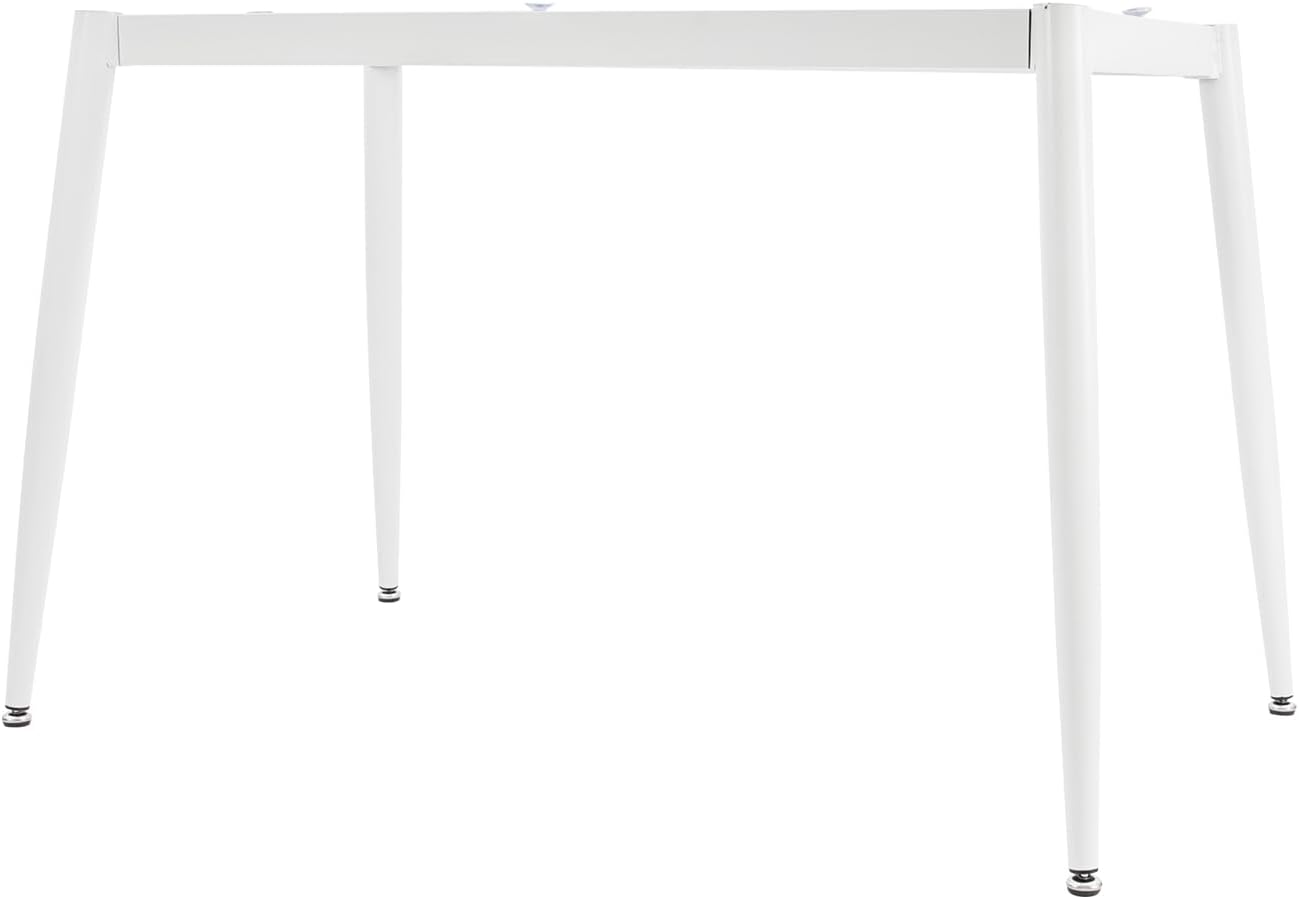 Metal Furniture Legs, 28" Industrial Modern Desk Frame, Table Legs with Suction Cups, Bearing Capacity 661 lbs, for Home,Kitchen,DIY Bench Legs Coffee Table (White)