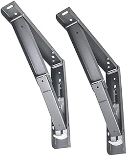 Premium Heavy Duty Foldable Metal Multipurpose Bracket with Fittings for fold Down Table or fold Down Racks (Size 10"/12"/14"/16"/18"/20"/22" and 24"(GREY) (16")