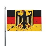 VKKOEWL Germany Coat of Arms German Flag Flags 3 X 5 Feet Double-Sided Garden Flags Outdoor Welcome Banner For House Yard Party Decor