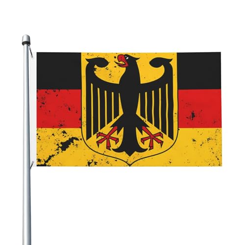 VKKOEWL Germany Coat of Arms German Flag Flags 3 X 5 Feet Double-Sided Garden Flags Outdoor Welcome Banner For House Yard Party Decor