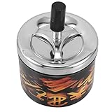 Pas de cendres : contient efficacement les cendres, gardant votre surface propre et exempte de particules de cendres, idéal pour les intérieurs et extérieurs, cendrier en métal à pousser vers bas, cendrier rotatif à pousser vers bas