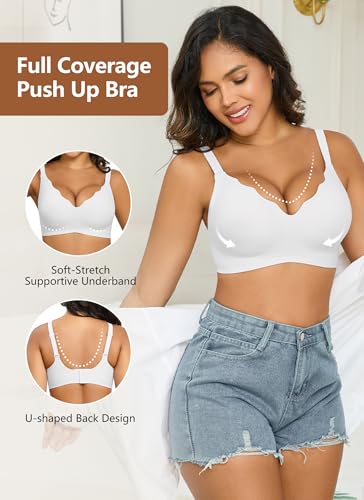 Wavy Wireless Bras Push Up Bralette Seamless Wirefree Plunge Bra Everyday Bras for Women No Underwire Full Coverage3