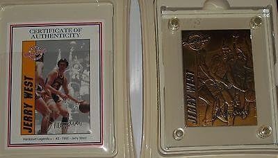 Sports Memorabilia Jerry WEST 1995 Highland Mint Hardcourt Legends 4.25 OZ. Bronze Card /2,500 - Unsigned Basketball Cards