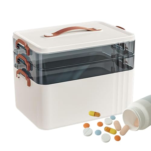 Pastillero organizador transparente familiar con asa modelo D 2