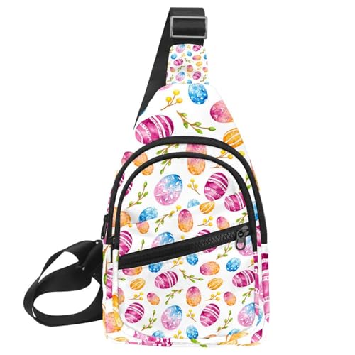 Sac à bandoulière œuf de Pâques multicolore 30x18cm pour randonnée urbaine