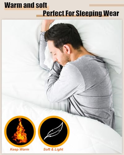 Taiyin 3 Sets Thermal Underwear for Men Cotton Thermals Top and Bottom Set Base Layer for Cold Winter2