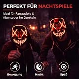 TK Gruppe Timo Klingler straszna maska LED (czerwona), Noc oczyszczenia, sterowana, na Halloween, karnawał, jako kostium dla mężczyzn i kobiet