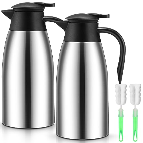 Uiifan 2 Pcs 68oz Thermal Coffee Carafe Insulated Stainless Steel