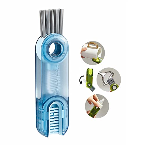 3 in 1 Multifunctional Cleaning Brush Tiny Bottle Cup Lid Brush Straw Cleaner Tools Multi-Functional Crevice Cleaning Brush Home Kitchen Cleaning Tools-1PC Blue -  JUPITER WARRIOR, KJ-MCB-Blue