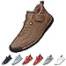 RSZGSWS Men's Leather Chukka Boots Comfortable Orthopedic Sneakers Fashion Slip On Soft Comfort Orthopedic Support Walking Shoes Outdoor Boots