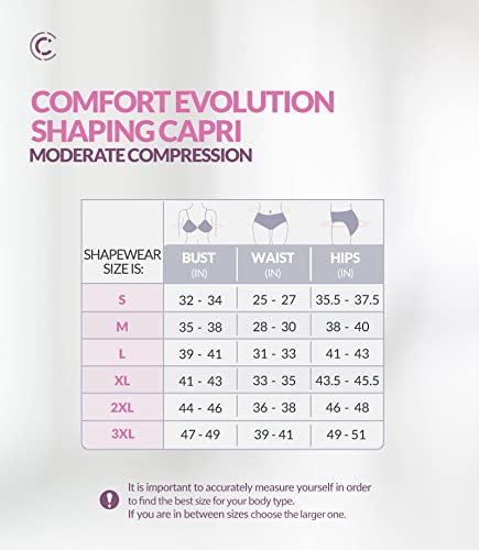 CURVEEZ High Waist Compression Pants - Anti Cellulite Shapewear Tummy Control Capri Leggings - Fajas Colombianas (Plus and Regular Sizes) (No Open Crotch, 3X-Large, Nude) - Thumbnail 3