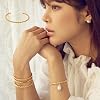 A D. ALLEN & DANMI. 18 K Gold Plated Love Bangle Bracelet Natural Stone Agate Bracelet Stainless Steel Bangle Set for Love (2 Sets(Rope Bangle)) #1