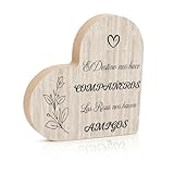 SereneGLow Regalo Compañera, Placa Corazón de Madera 2 cm Grosor, Regalo Mujer Navidad Compañero Trabajo Detalles Compañeros de Trabajo Regalo Amigo Invisible Regalos Cumpleaños Regalo Personalizado