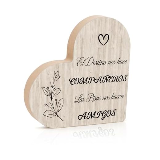 SereneGLow Regalo Compañera, Placa Corazón de Madera 2 cm Grosor, Regalo Mujer Navidad Compañero Trabajo Detalles Compañeros de Trabajo Regalo Amigo Invisible Regalos Cumpleaños Regalo Personalizado