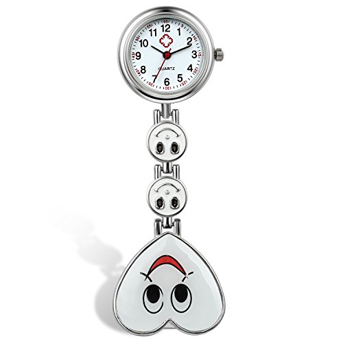 Silverora Schwesternuhr Schwesternuhren mit Clip Krankenschwester Uhren Nurse Watch Uhr zum anstecken Pflege Uhr Arzt Uhr Cover