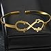 JINMA Personalized Infinity Name Bracelet – Custom Engraved Bangle with 1-6 Names, Adjustable Open Cuff Bracelet for Women, Gold/Silver/Rose Gold Jewelry