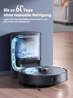Vyzzle Saugroboter mit Wischfunktion, 10000Pa Saugroboter mit Absaugstation 3,5L, Wisch und Saugroboter mit LiDAR Navigation, 180 Min Laufzeit, App Steuerung, Tierhaare, Hartböden & Teppiche, Schwarz – Ansicht 3