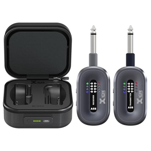 Xvive AC58 Wireless Guitar System - 5.8GHz Wireless Guitar Transmitter and Receiver with Charging Case