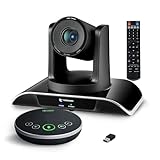 TONGVEO All-in-One Conference Room Video Camera System Al Auto-Tracking HD1080P 60fps 3X Optical Zoom USB3.0 HDMI PTZ Camera and Bluetooth Conference Speakerphone with Microphones
