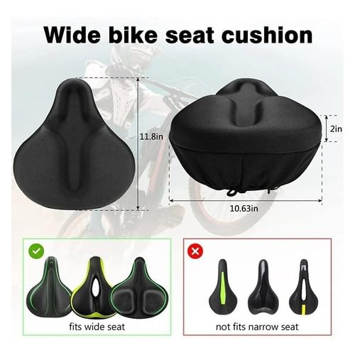 Capa de Selim Larga Gel para Banco de Bicicleta Ergométrica, Conforto Extra, Ideal para Fitness, MTB