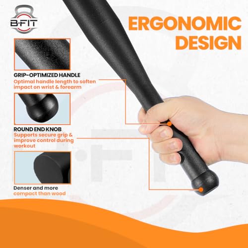 Image of B Fit Steel Sledge Hammer /ClubBells /Mac Bell for Strength Training, Support Full Body, Muscles, Shoulder, Grips & Forearms Workouts, Stretching (ClubBell, 10 Kg)