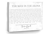 Pretty Perfect Studio - The Man in The Arena Sign - The Man in The Arena Framed - Theodore Roosevelt - Famous Teddy Speech Quotes Print Wall Art for Home & Office - Unframed 8'x10'