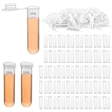 SHUESS 300 Stück Zentrifugenröhrchen aus Kunststoff 5 ml, Transparente Probenröhrchen, PP Reaktionsgefäße mit Deckel, Skala und Rundboden, Reagenzgläser für Labor, Chemie & Forschung