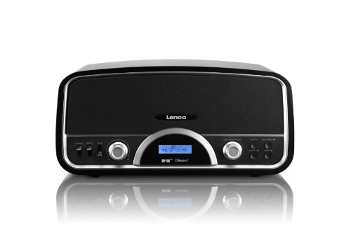 Preisvergleich Produktbild Lenco DR-05 BT Retro DAB+ Radio mit Bluetooth und USB Lader (RDS, 30 Watt RMS, 2 Lautsprecher, Holzgehäuse, AUX, Fernbedienung) schwarz