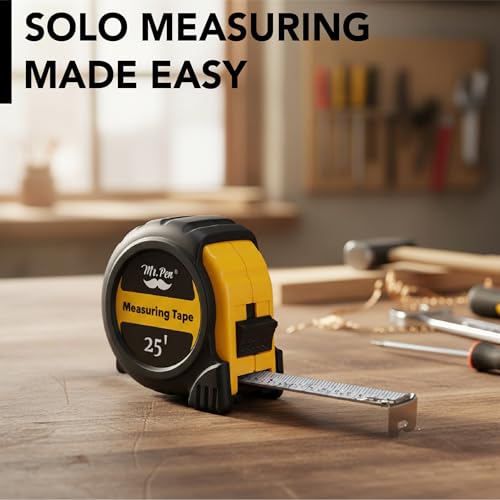 mr pen- steel retractable tape measure with fractions 25-foot easy read tape measure 25 ft