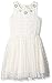 BTween Big Girls' Windowpane Crochet Skater Dress with Embellished Jewel Neck