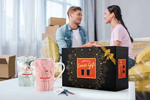 Housewarming Presents For New Home - Unique House Warming Gifts Ideas - New Home New Adventure New Memories Couple Coffee Mug Set #TOP6