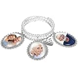 Wedding Bouquet Picture Frame Bride Bouquet Photo Charm Memorial Lacy Oval Bouquet Photo Pendant for...