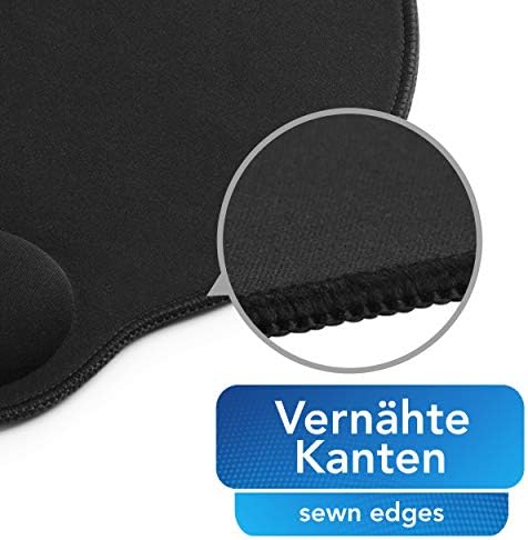 Sidorenko podkładka pod mysz z żelową podkładką na nadgarstek - 26 x 24 cm - ergonomiczna podkładka pod mysz ze zszytymi krawędziami - podkładka pod mysz z podkładką dla delikatnego wsparcia nadgarstka -