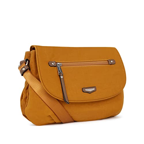 Sac porté travers femme Hexagona moutarde compatible téléphone portable Joy