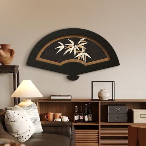 JOMBOTIK Wall Art Decor, Ancient Chinese Paintings, Fan Shape Vintage