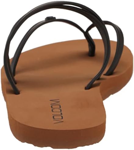 Volcom Easy Breezy Big Girls Thong Flip Sandals Flop, Black, 3 Kid | Image 2