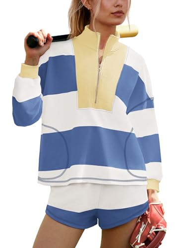 ReachMe Womens Striped Workout Sets 2 Piece Fall Outfits Matching