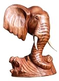 ELEFANT 30 cm Kopf Statue Holz Figur Büste Afrika Elefant04 - 3