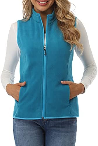fuinloth Damen Fleece Weste, Stehkragen, Taschen | Premium, atmungsaktiv, leicht, schnelltrocknend, weich & warm, pflegeleicht, vielseitig für Stadt, Natur, Reisen und Sport