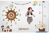 Lil Pirate Adventure Baby Monthly Milestone Blanket Backdrop Set for Boys & Girls | Large 60