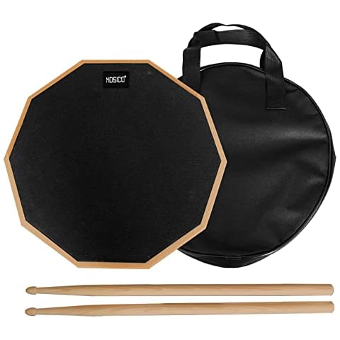 Mosico 12 Inch Drum Pad Dumb Drum Rubber Practice Pad with Drum Sticks & Storage Bag Snare Drum Practice Pad Silent Practice Beginner Cover