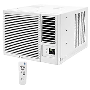 LG 7,500 BTU Window Air Conditioner with Supplemental Heat, Cools 320 Sq.Ft. (16′ x 20′ Room Size), Electronic Controls with Remote, 2 Cooling, Heating & Fan Speeds, Slide In-Out Chassis, 115V