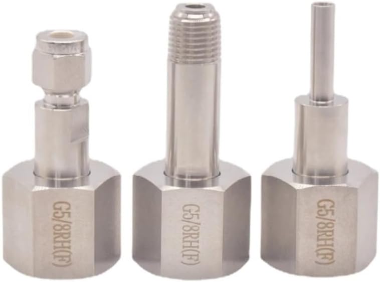 W21.8 5/8" Female Right Left Hand 1/4" NPT Compression 316 Stainless Connector Nitrogen Argon Helium Hydrogen Steel Cylinder(G5l8RH-3mm Comp.)