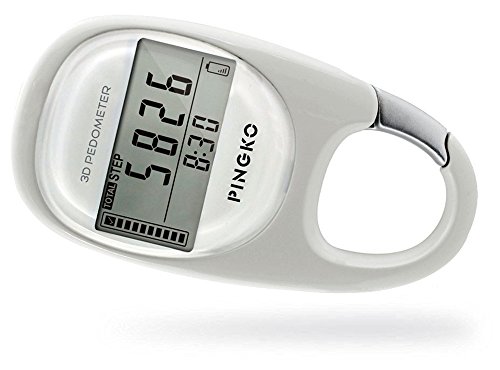 Pingko 3D Carabiner Walking Pedometer Best Activity Fitness Tracker (White) #TOP16