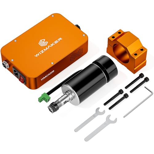 Wizmaker CNC Spindle Motor 500W with Power Control Box, 12000 RPM, 600 mN.m, ER11 Chuck, 52mm Diameter Spindle for DIY CNC Engraving and Milling by WIZMAKER - Used condition - US$122.26