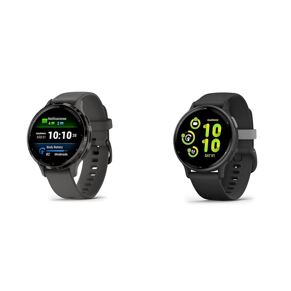 Garmin Smartwatch fitness GPS Venu 3S con telefonia Bluetooth e assistenza vocale e Vivoactive 5 - Smartwatch GPS con display touch AMOLED da 1,2", funzioni fitness, salute e musica