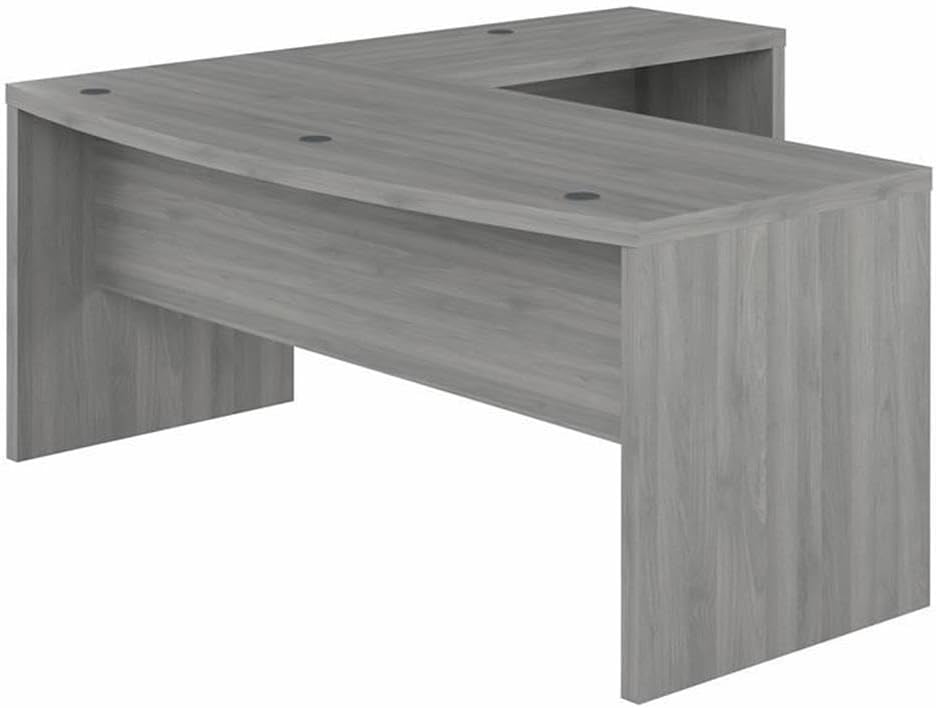 Bush Business Furniture Echo 72W Bow Front L Shaped Desk in Charcoal Maple