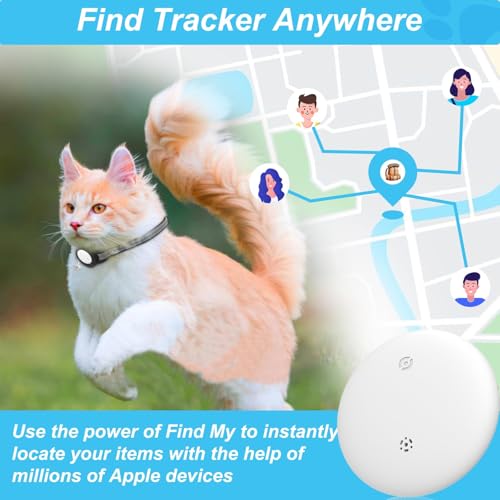 JIARUI Katze Tracker - Mini SmartTag Tracker Ohne ABO für Katze - Kompatibel mit App Find My (nur IOS)- Reflektierendes SmartTag Tracker Katzen Halsband - Tracking Standort von Haustieren (1 Pack)