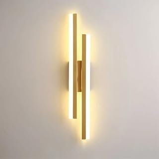 Comely Moderne LED Wandleuchte, 16W 1800LM Linie Innen Wandlampe Gold 3000K